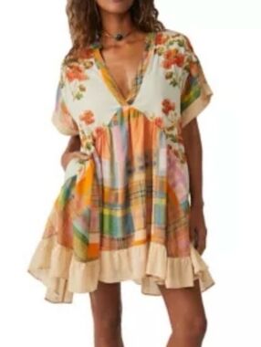 NWT Free People® Agnes Printed Dress "Spring Combo" Size Large